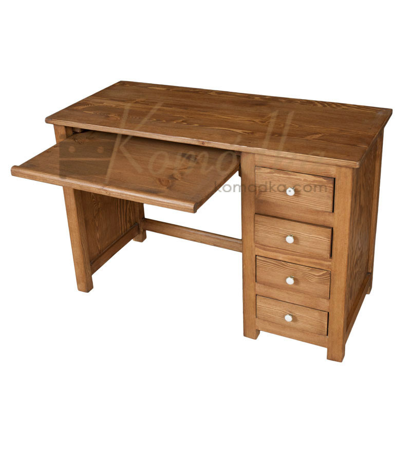 Proste biurko drewniane z wysuwanym blatem