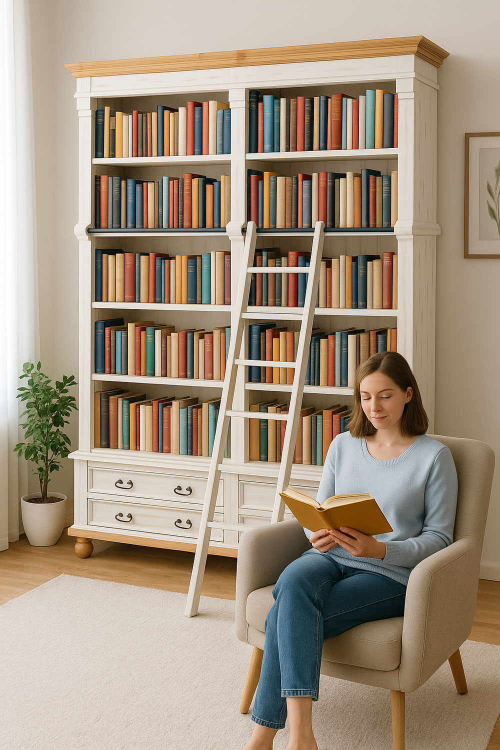 Regał drewniany na książki